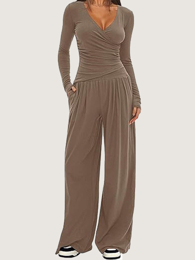 Women's Wide-leg Pants Long-sleeved Sportswear Suit EX-STOCK Canada 