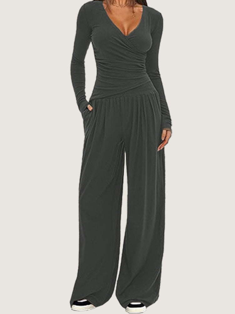 Women's Wide-leg Pants Long-sleeved Sportswear Suit EX-STOCK Canada 