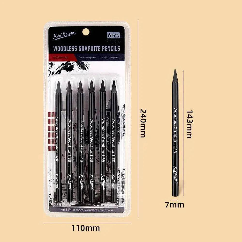 Wood-free Graphite Full Lead Sketching Pencil 6 PCs Suit For Art - EX-STOCK Canada
