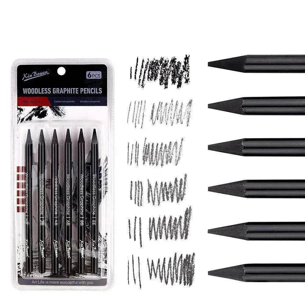 Wood-free Graphite Full Lead Sketching Pencil 6 PCs Suit For Art - EX-STOCK Canada