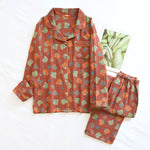 Woven Jacquard Lapel Pajamas Suit Loose  EX-STOCK CANADA