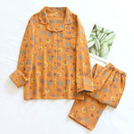 Woven Jacquard Lapel Pajamas Suit Loose  EX-STOCK CANADA