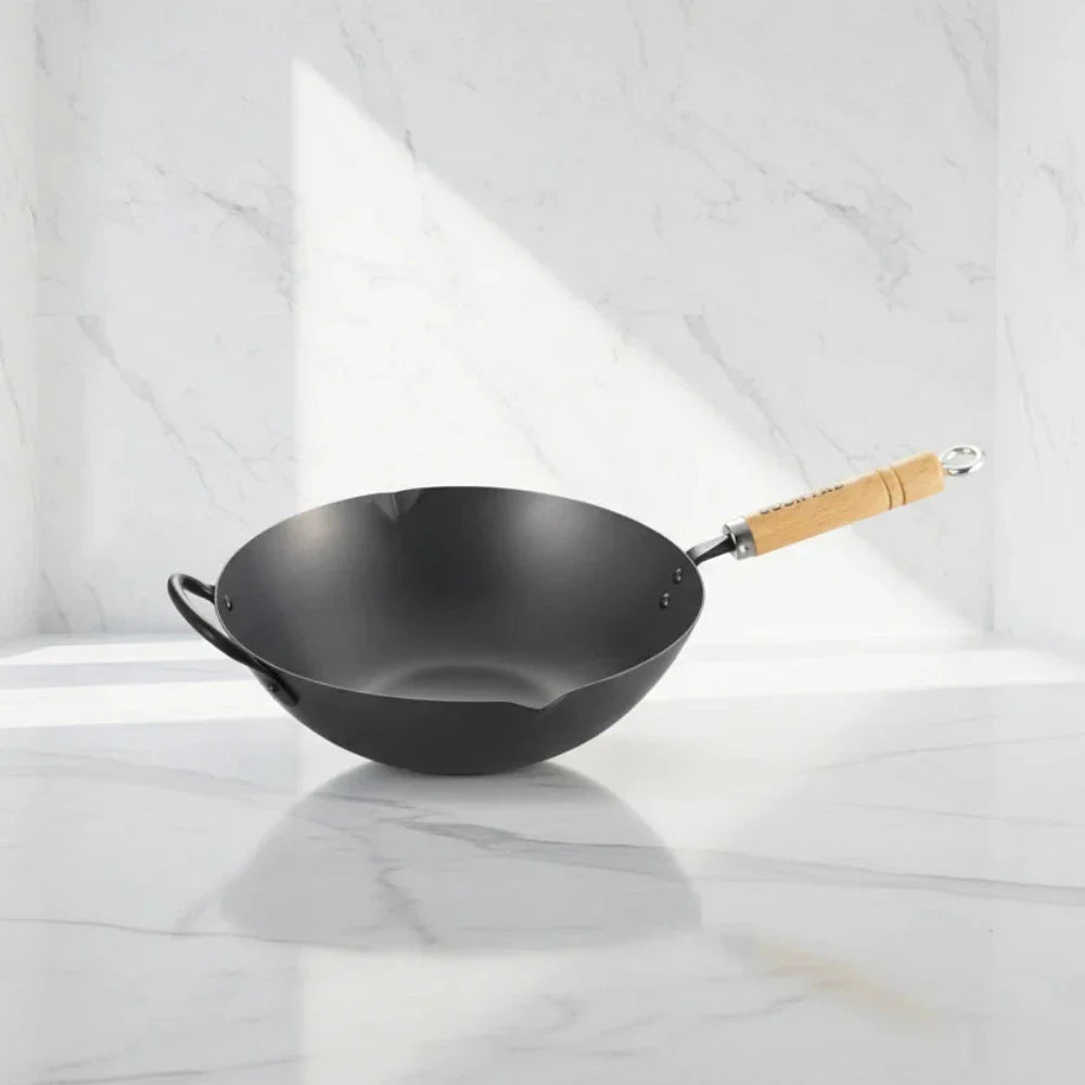 YOSHIKAWA Cook-Pal Ren Nitrided Carbon Steel Beijing Wok 30CM – JAPAN 