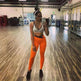 Yoga pants ladies sports leggings orange fitness pants - EX-STOCK Canada