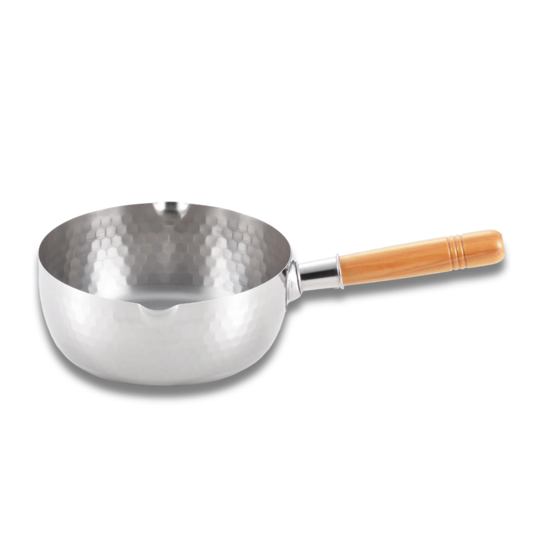 Yoshikawa Yukihira Saucepan 20 cm | 2.1 L Stainless Steel with Wooden Handle 