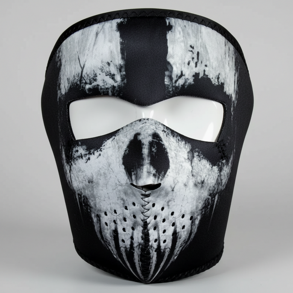 ZANheadgear Full Face Black Skull Neoprene Mask 