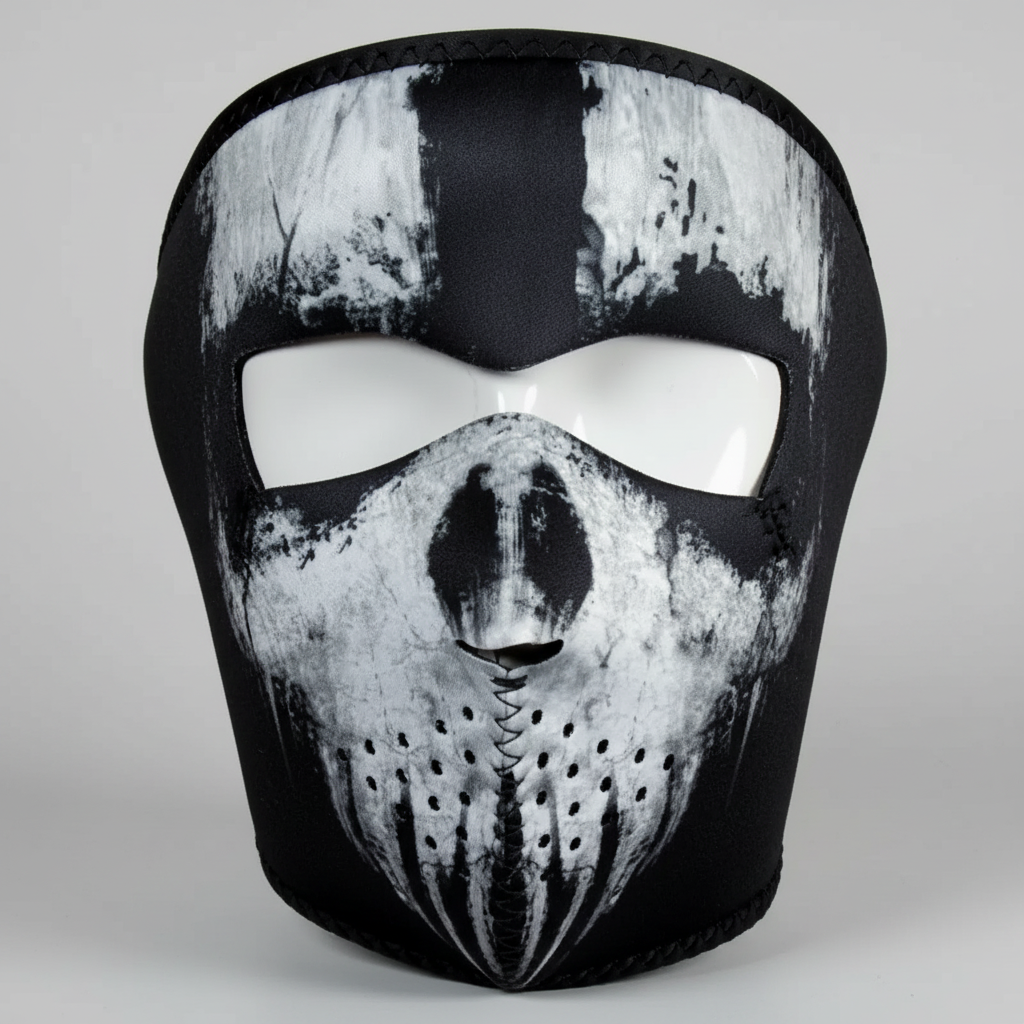 ZANheadgear Full Face Black Skull Neoprene Mask 