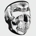 ZANheadgear Full Mask Neoprene Black & White Skull Face 