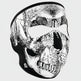 ZANheadgear Full Mask Neoprene Black & White Skull Face 