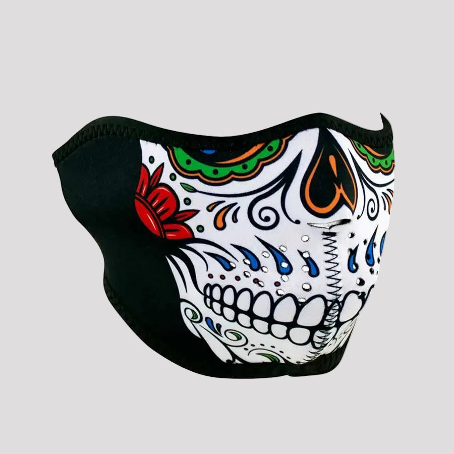 Masque demi-visage ZANheadgear en néoprène Muerte Skull 