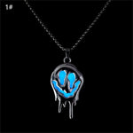 Zinc Alloy Noctilucent Necklace Halloween Ghost Glowing Grimace Pendant - EX-STOCK Canada