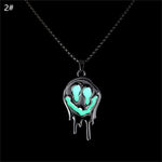 Zinc Alloy Noctilucent Necklace Halloween Ghost Glowing Grimace Pendant - EX-STOCK Canada