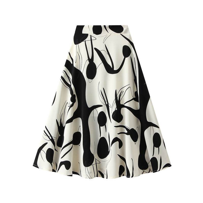 Summer New High Waist High-end Figure Flattering A- Line Flared Vintage Midi Skirt - EX-STOCK Canada