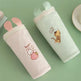 Two cute pouches with animal illustrations on a green background