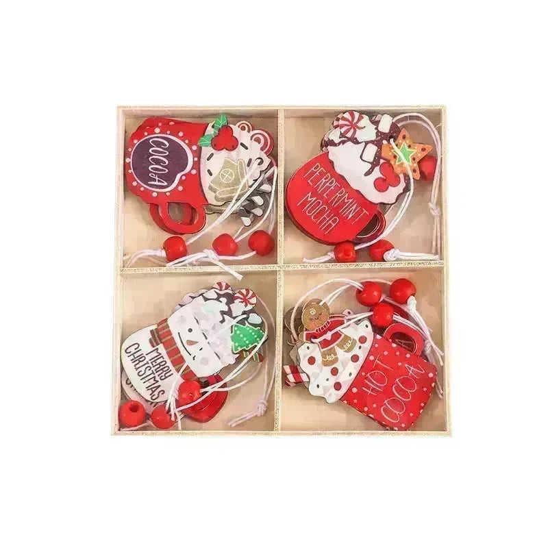 Wooden Gingerbread Man Christmas Decorations Box Pendant - EX-STOCK CANADA
