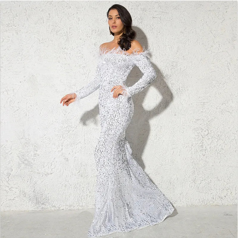 Off shoulder sequins Mermaid Formal Party dress - EX-STOCK CANADA