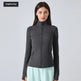 Long Sleeve Workout Tops for Women Halter Neck Zip Up gym top - EX-STOCK CANADA