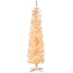 6' Flocked Christmas Trees, Pencil Prelit Artificial Christmas Tree With Snow Branches EX-STOCK Canada 