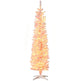6' Flocked Christmas Trees, Pencil Prelit Artificial Christmas Tree With Snow Branches EX-STOCK Canada 