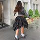 Street Cool Trendy Wrinkle Elastic Waist Irregular Loose Skirt - EX-STOCK Canada