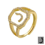 Fashion Micro Inlaid Zircon Arab Letters Ring for women - EX-STOCK CANADA