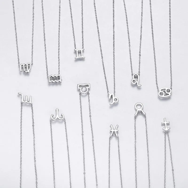 12 Zodiac Sign Necklaces With Gift Card Constellations Pendant Necklace Jewelry - EX-STOCK CANADA