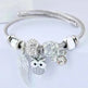 DIY Beaded Owl Angel Wings Pendant Stainless Steel Bracelet - EX-STOCK CANADA