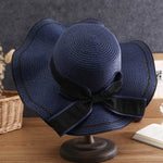 Summer Sun Hat Women Straw Hats Sunshade Panama Hat Fashion Bow Beach Hat Foldable Travel Caps - EX-STOCK Canada
