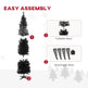 7FT Artificial Christmas Tree, Pencil Christmas Tree With Realistic Branches, Stable Stand, Black EX-STOCK Canada 