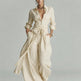 Women's relaxed belted two-piece pants set