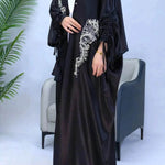 Simple Middle East Turkey Solid Color Plus Size Satin Robe Dubai Abaya Coat Turkey Abaya Kimono - EX-STOCK Canada