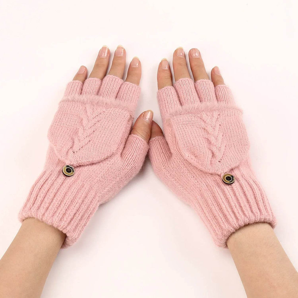 Wool Fingerless Gloves Women's Warm Fashionable Knitted Half Finger Oversleeves - EX-STOCK Canada