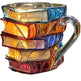 Painted Book Coffee Cup Unique Book Stacking Coffee Cup - EX-STOCK Canada