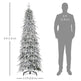6ft Pencil Flocked Artificial Christmas Tree With 600 Branch Tips, Auto Open And Steel Base, Green EX-STOCK Canada 