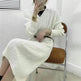 Autumn Winter Knitted V-neck Long Sweater Dress - EX-STOCK Canada