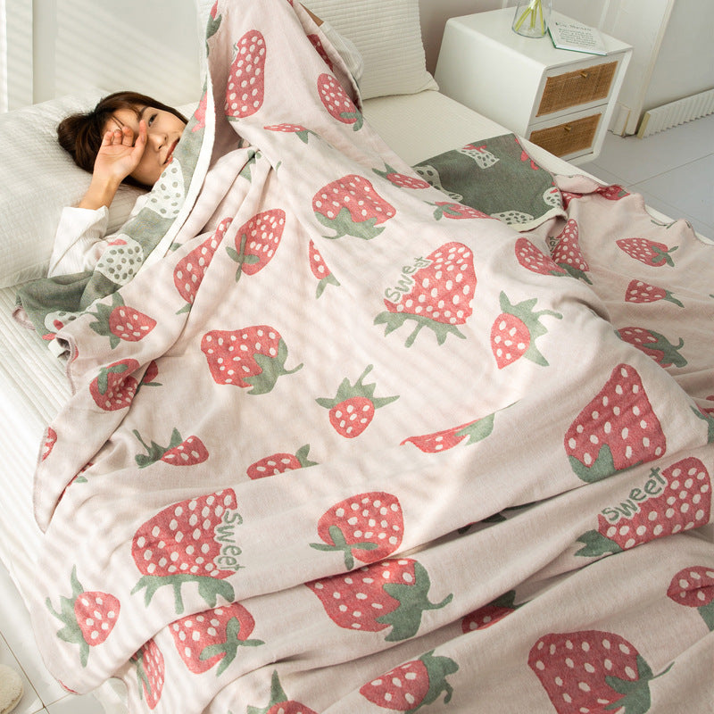 Cotton Four-layer Gauze Towel Blanket Air Conditioning Blanket Thin Duvet EX-STOCK Canada 