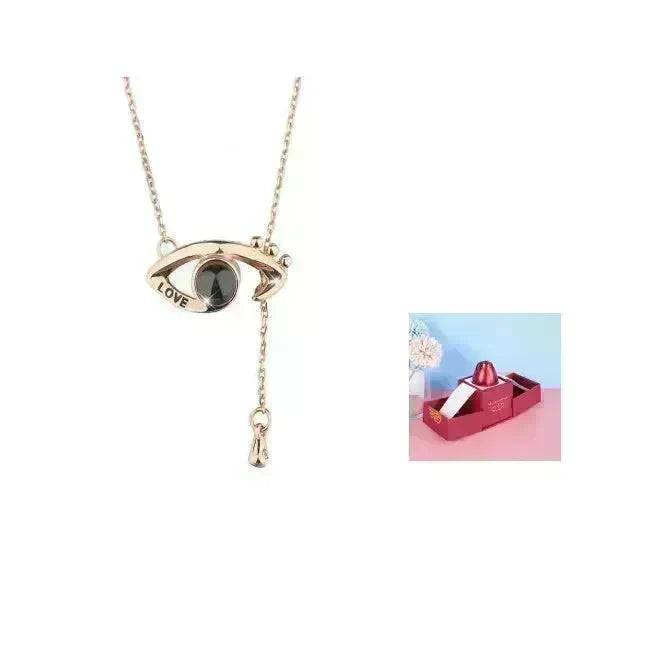 Hot Valentine's Day Gifts Metal Rose Jewelry Gift Box Necklace For Wedding Girlfriend Necklace Gifts - EX-STOCK CANADA