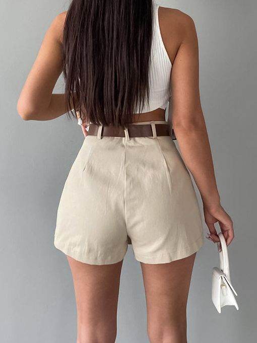 Women's Fashion Solid Color High Waist Mini Skort - EX-STOCK Canada