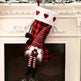 Red And Black Plaid Hanging Feet Stockings Christmas - EX-STOCK CANADA
