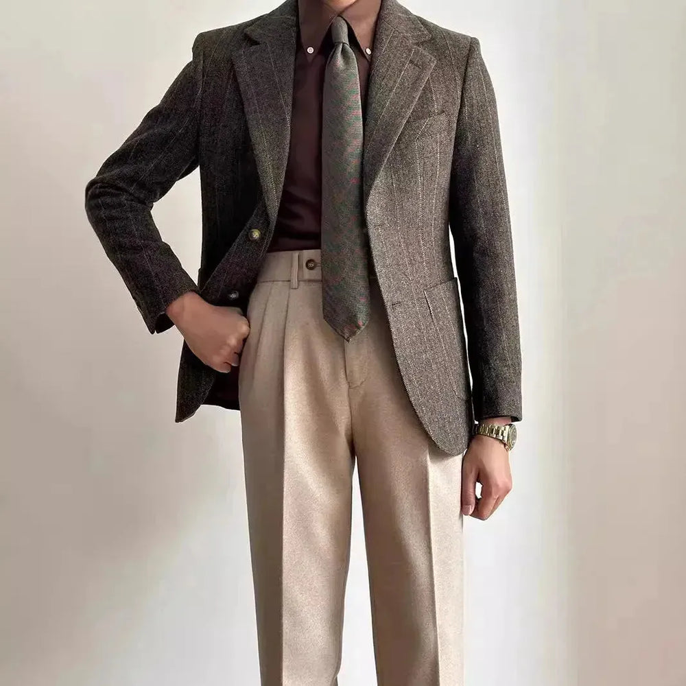 Straight Fitted All-matching formal business Office Work Suit Pants trouser  For Men - EX-STOCK CANADA