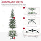 7.5 Feet Pencil Snow Flocked Artificial Christmas Tree With 880 Realistic Cypress Branches, Auto Open, Green EX-STOCK Canada 