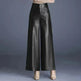 High Waist Thick Loose Big Leg Straight All-matching Wide Leg Leather trouser Pants For Women - EX-STOCK CANADA