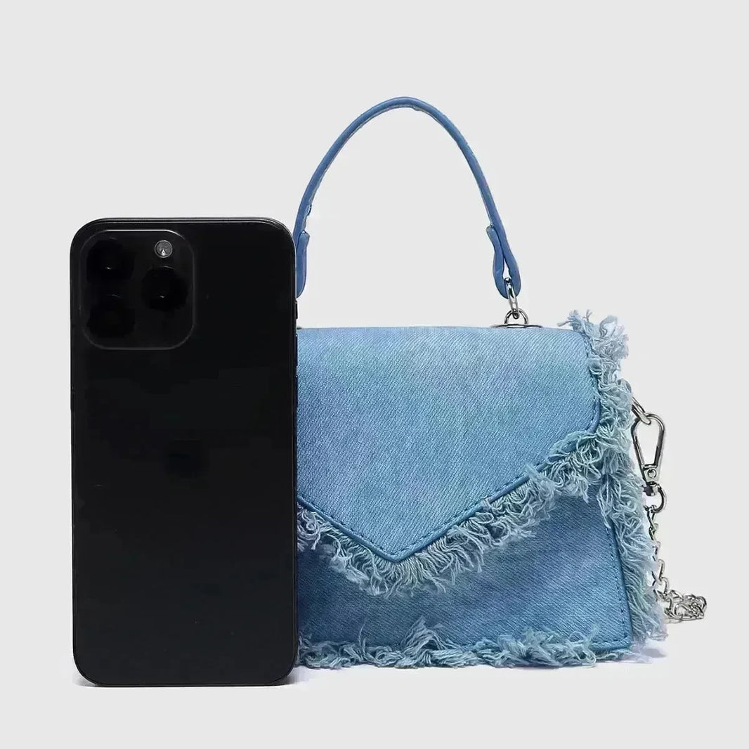 Retro Tassel Bag Denim Mini Crossbody denim bag - EX-STOCK CANADA