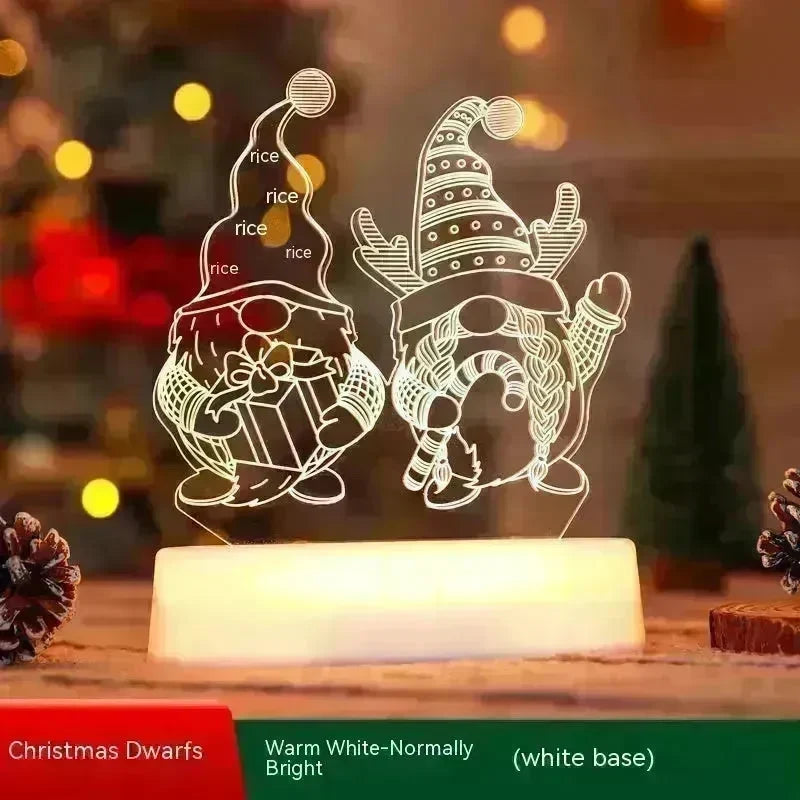 Christmas Decoration 3D Lamp Acrylic LED Night Lights New Year Valentines Day Christmas Kids Gift Christmas Ornaments - EX-STOCK CANADA