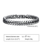 Stainless Steel Men's Ornament Vintage Cuban Link Chain Bracelet - EX-STOCK CANADA