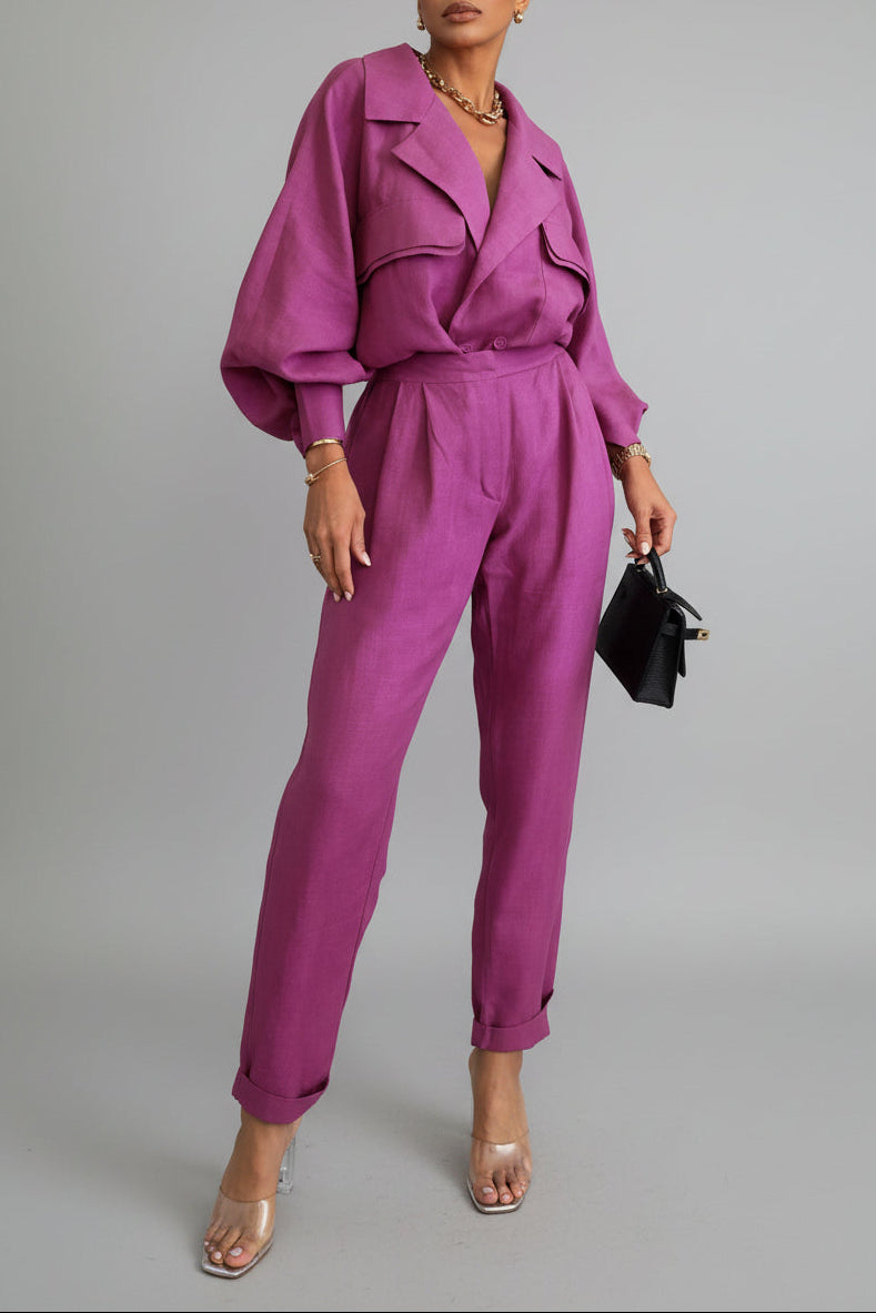 Casual elegant women's matching pants set