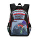 Backpack with toy car design on a white background