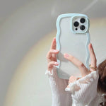 Wave Border Mobile Phone Case Solid Color Simple Candy Color - EX-STOCK Canada