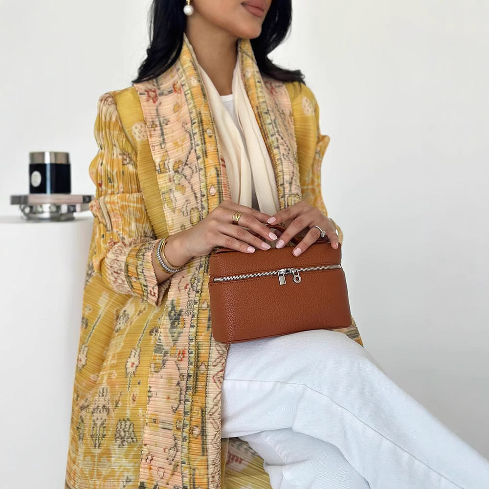 Cardigan long à imprimé plissé, robe arabe, grande taille - EX-STOCK Canada