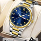 TOMI Diamond Encrusted Quartz Watch for Men – Stainless Steel Dress Watch navy gold